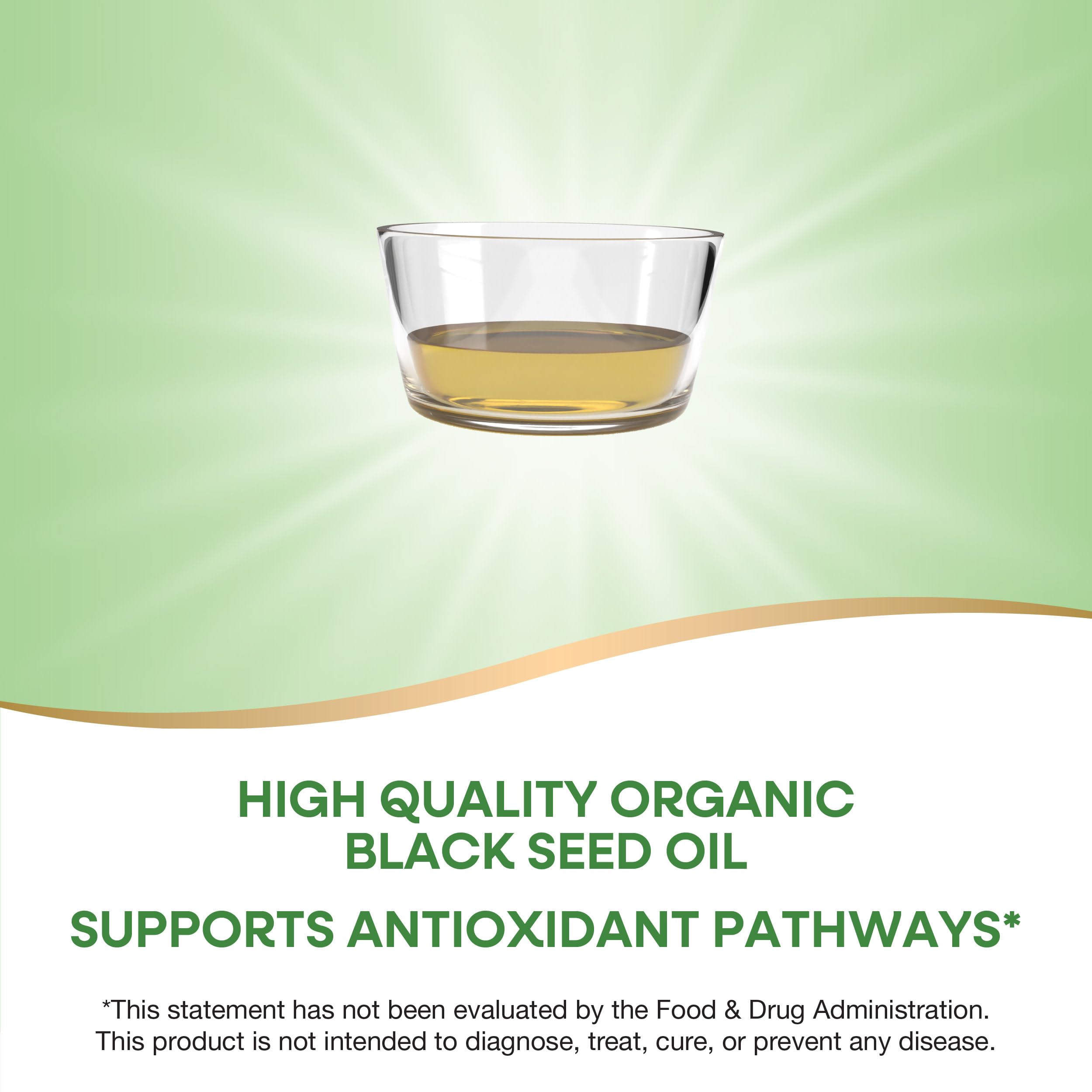 Label close-up on Nature's Way Organic Black Seed Oil highlighting organic, cold-pressed quality.