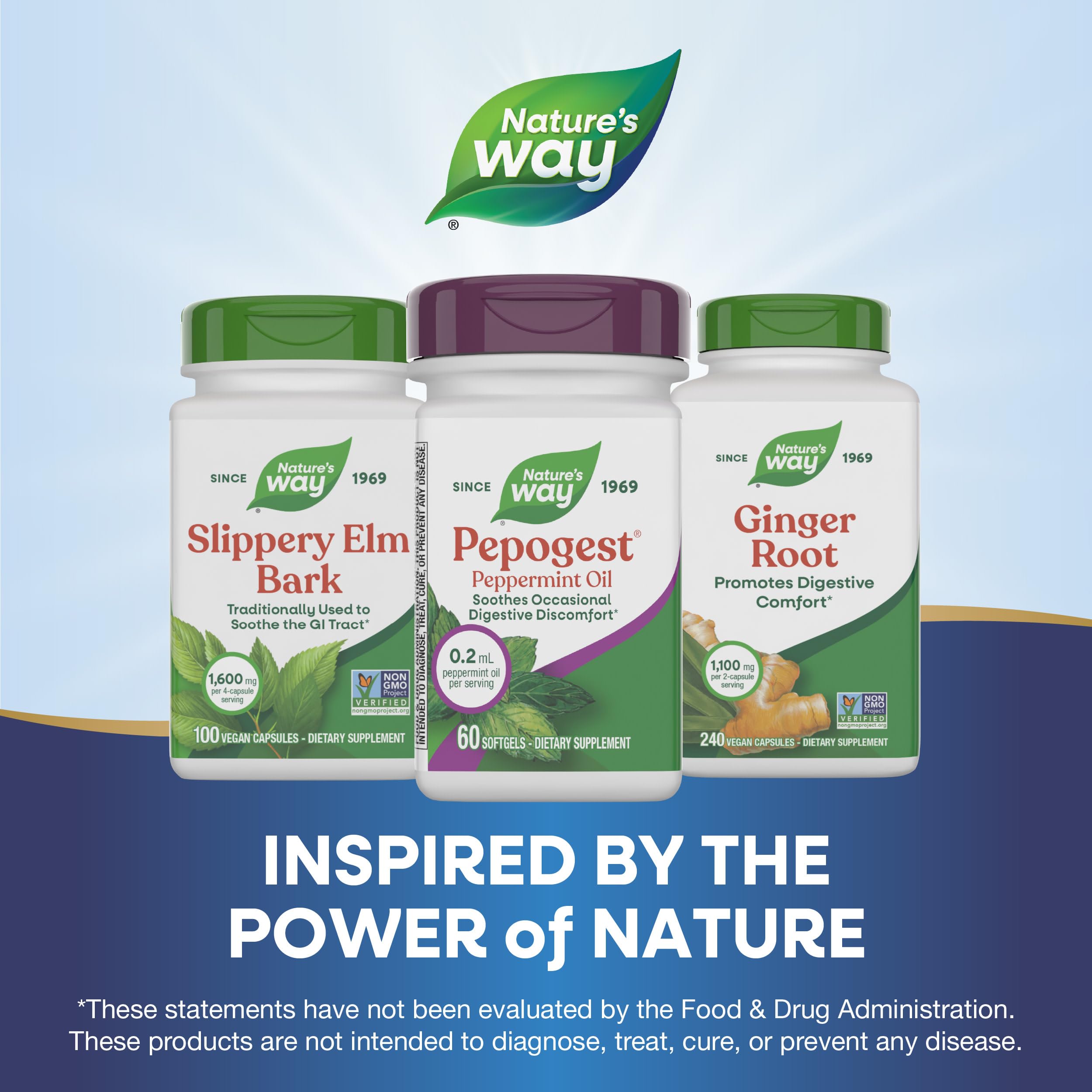 Nature's Way Pepogest travel pack shows convenient on-the-go peppermint support.