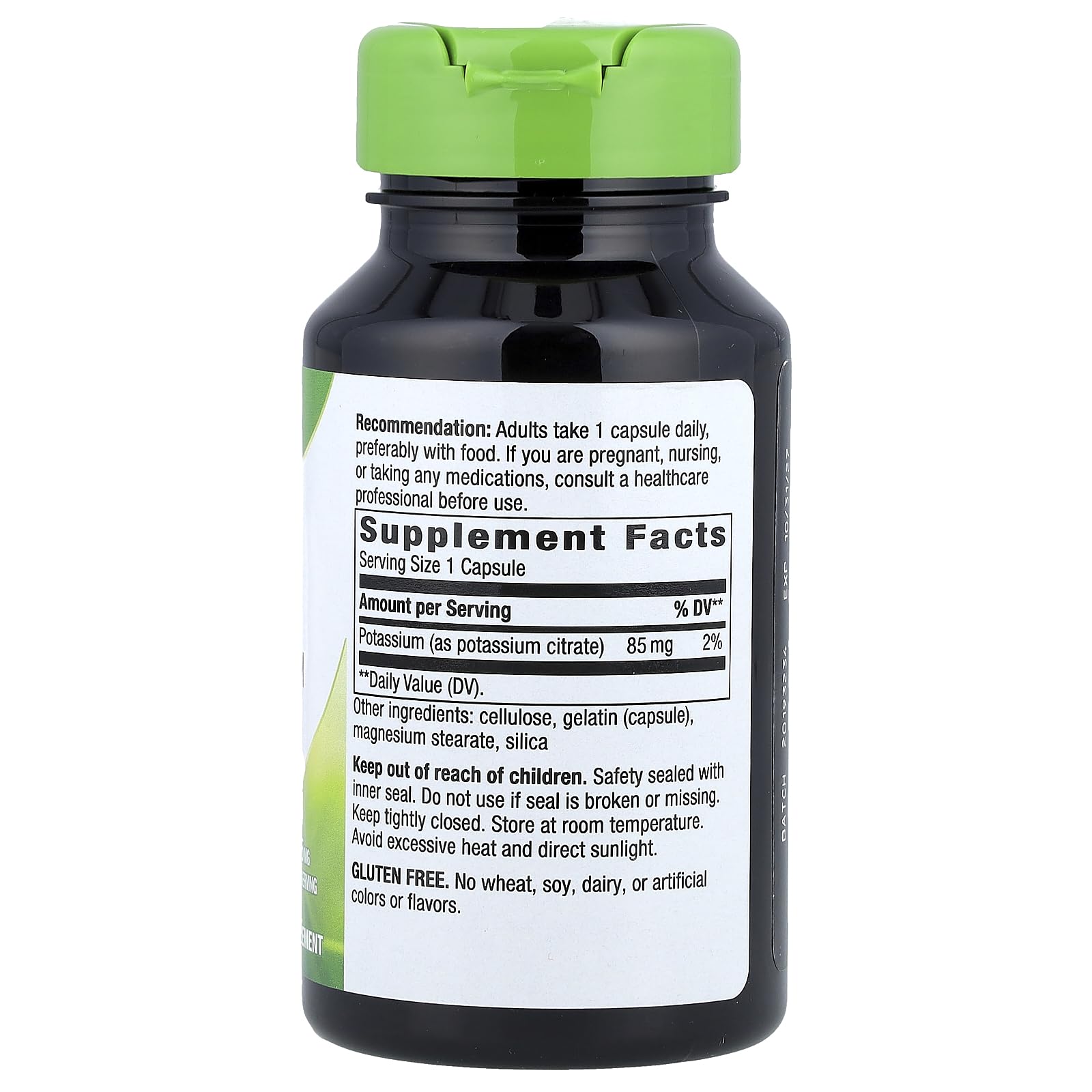 Nature's Way Potassium Chelate Complex capsules closeup for daily mineral intake.