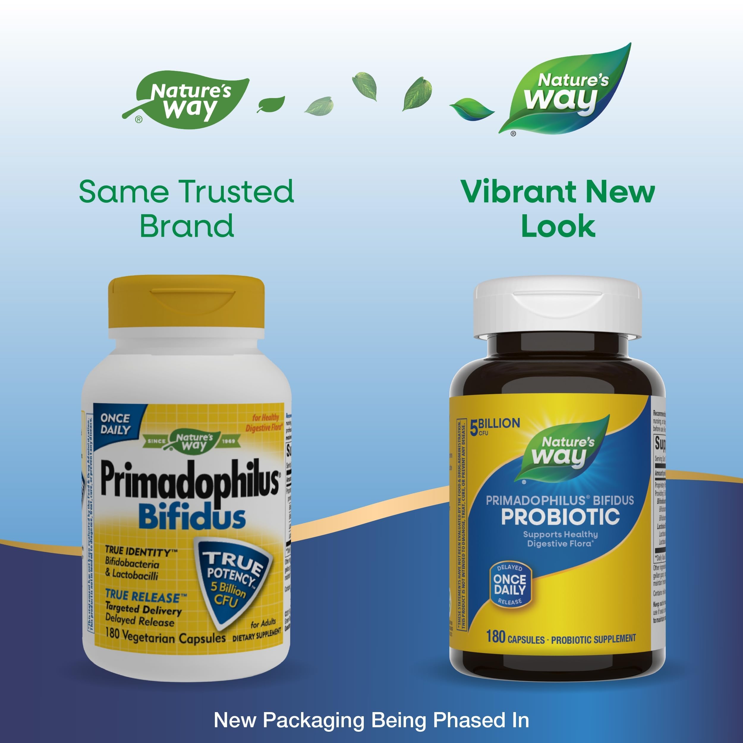 Nature's Way Primadophilus Bifidus delayed-release capsule ensuring stomach acid survival.