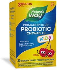 Nature's Way Primadophilus Kids bottle with chewables for daily digestive support