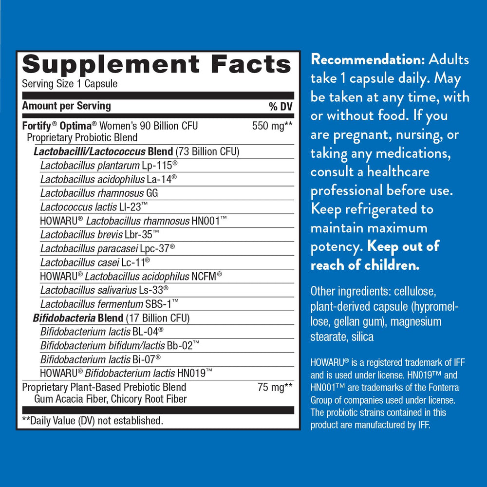 Nature's Way Primadophilus Optima Women capsules for targeted probiotic support.