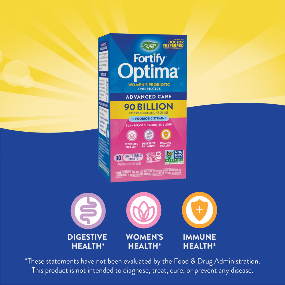 Nature's Way Primadophilus Optima Women enteric-coated capsules protect probiotics.