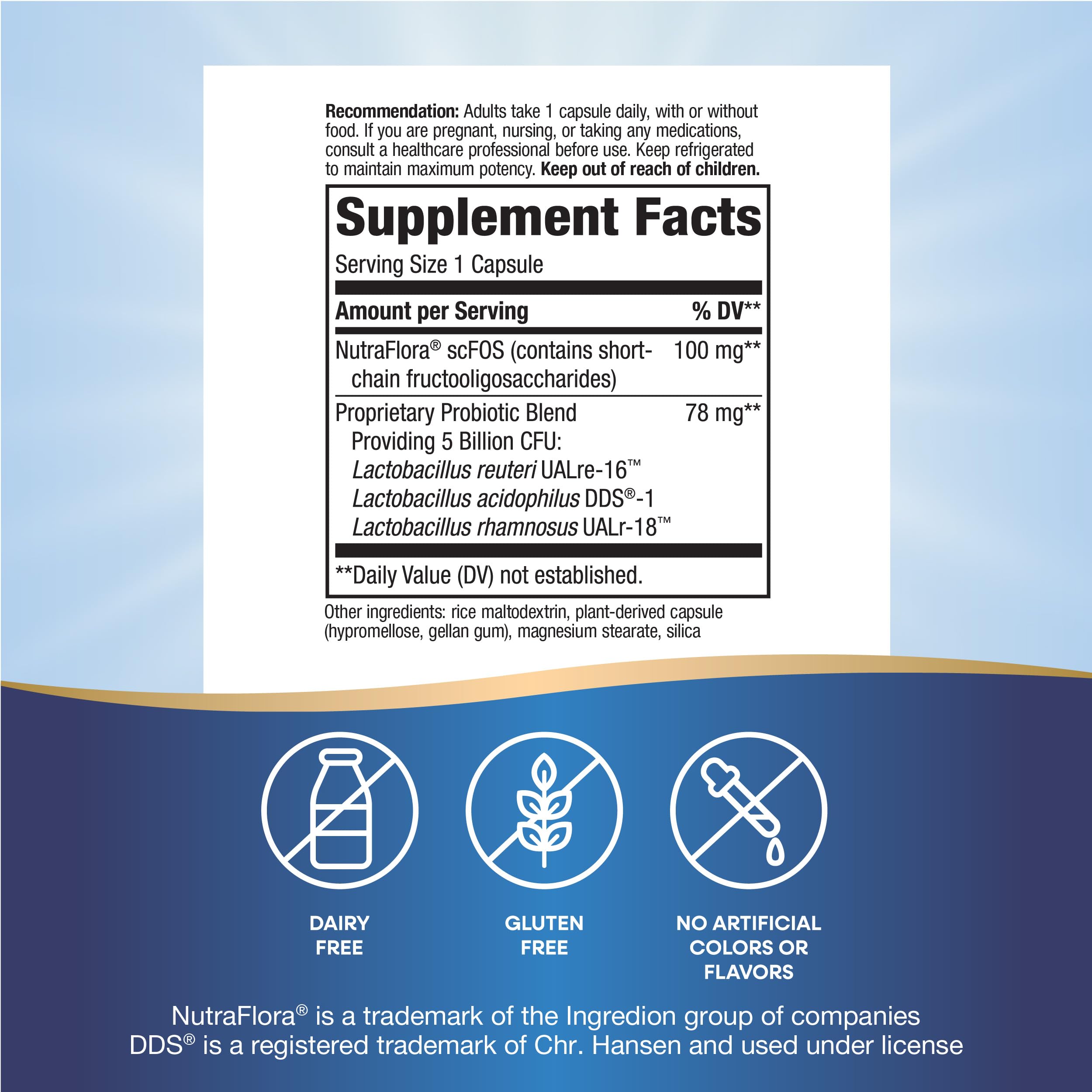Nature's Way Primadophilus Reuteri bottle signals daily gut wellness.