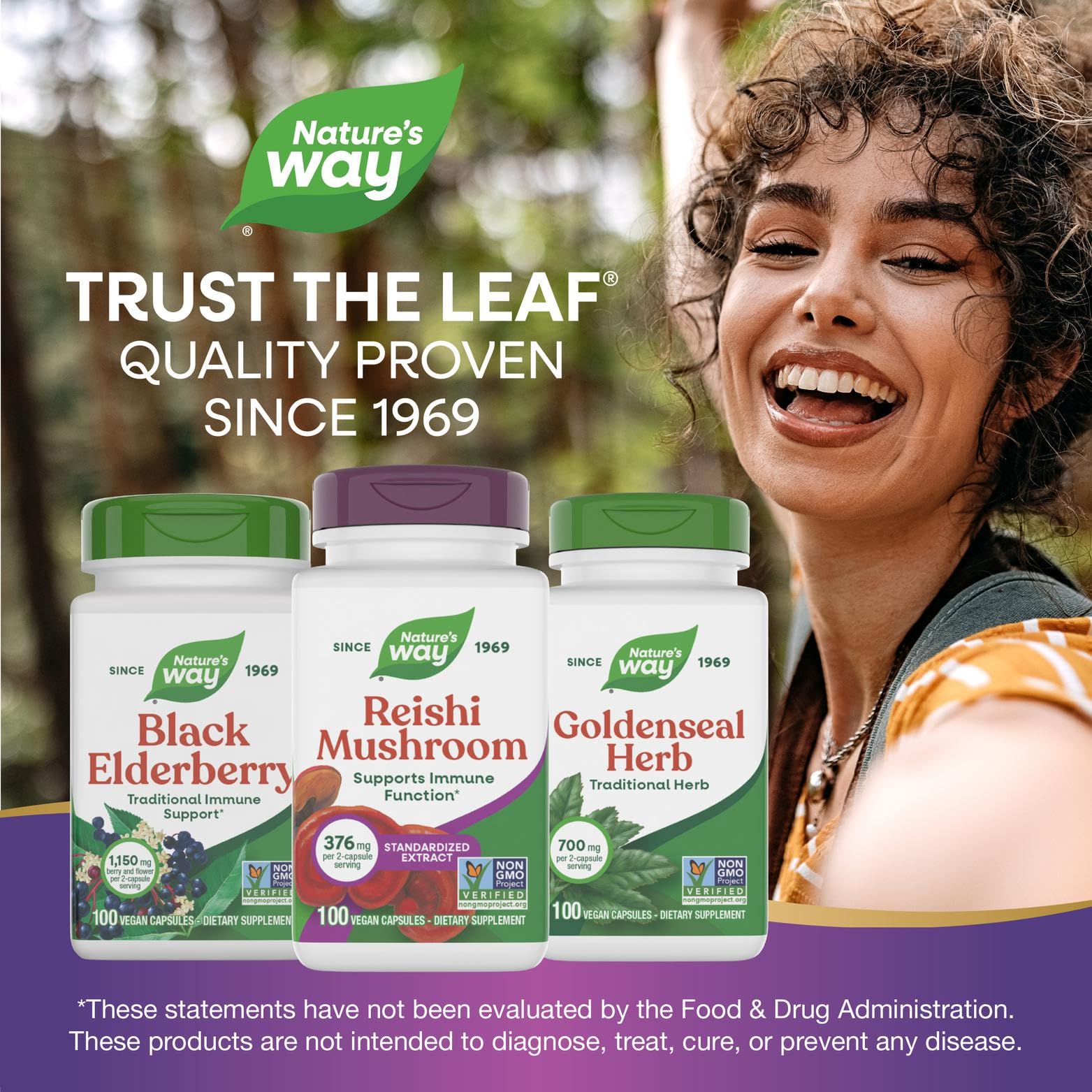 Nature’s Way Reishi capsules beside water for daily routine