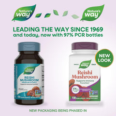 Nature’s Way Reishi label with product details for immune-support formula