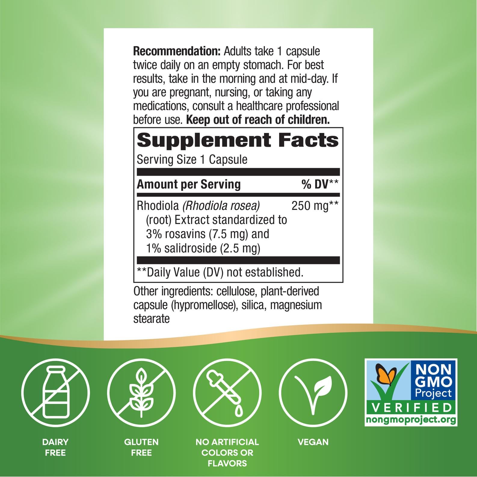 Capsule-front view highlights vegan and gluten-free formula.