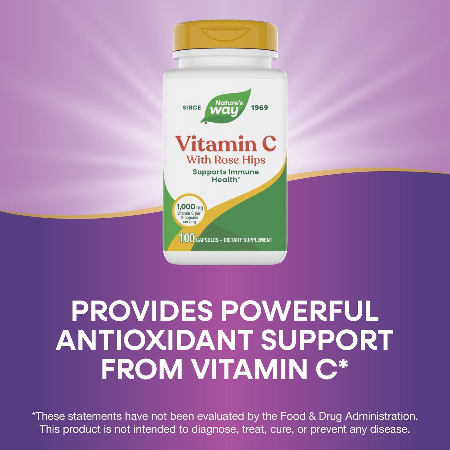 Rose hips detail highlighting natural ingredients in the Vitamin C formula.