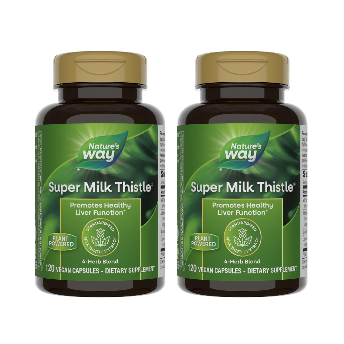 Nature's Way Super Milk Thistle bottle front highlighting liver-support blend