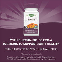 Nature's Way Turmeric gluten-free vegan badge on packaging