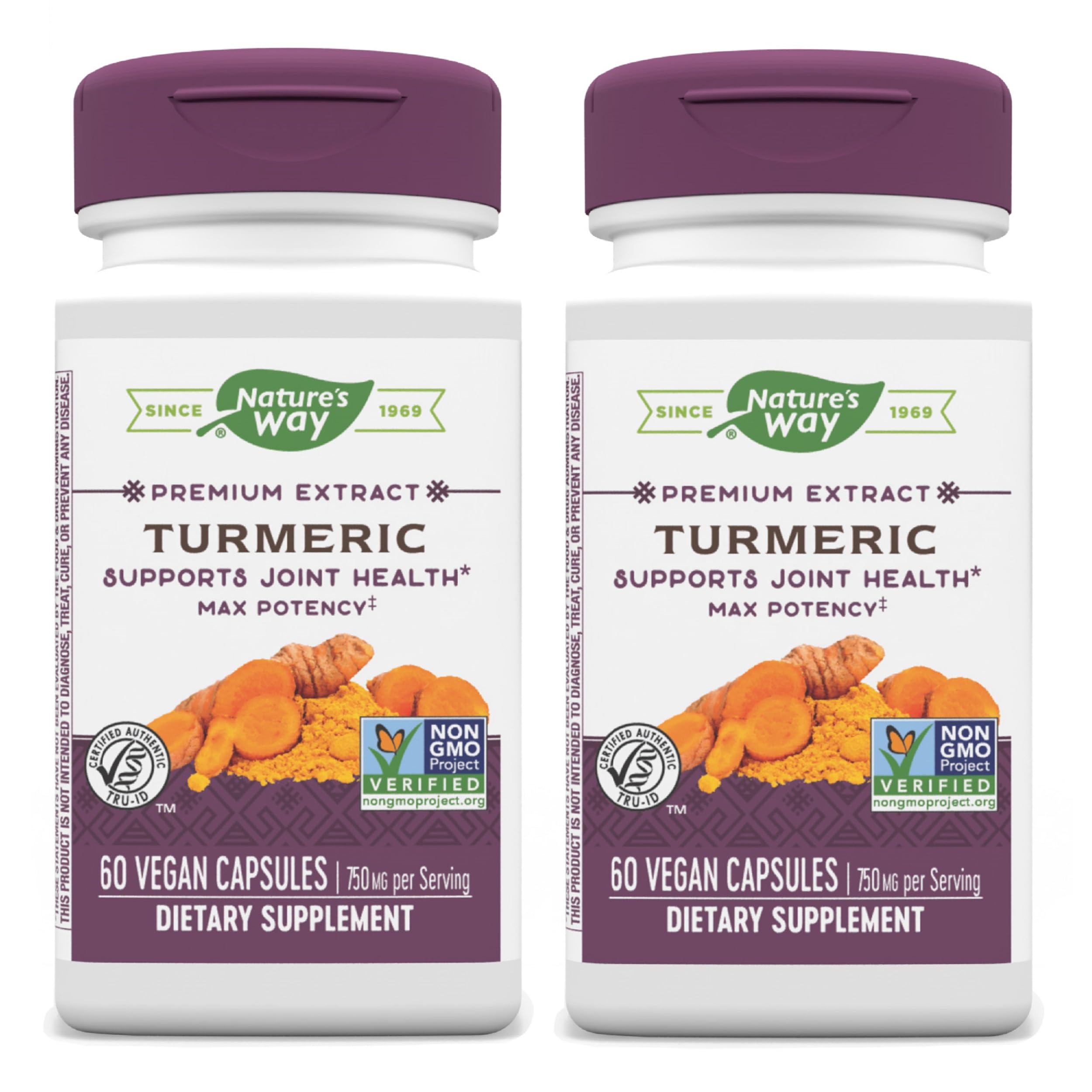 Nature's Way Turmeric Max Potency bottle displaying the label, symbolizing joint support