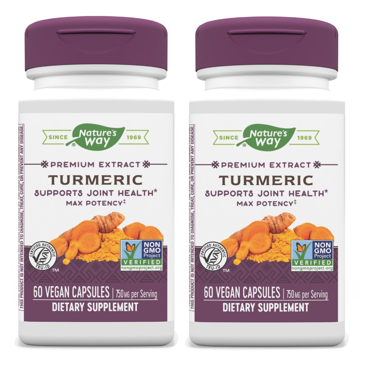 Nature's Way Turmeric Max Potency bottle displaying the label, symbolizing joint support