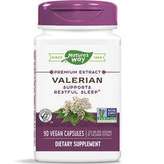 Front packaging shows non-GMO vegan formula for a herbal sleep aid.