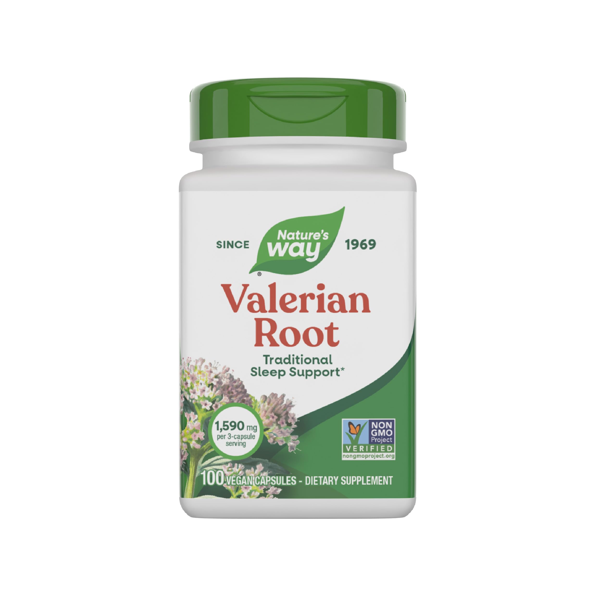 Nature's Way Valerian Root bottle emphasizes traditional sleep support