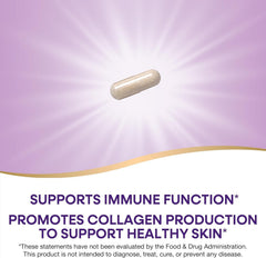 Vegan and gluten-free icons on Nature's Way Vitamin C packaging.