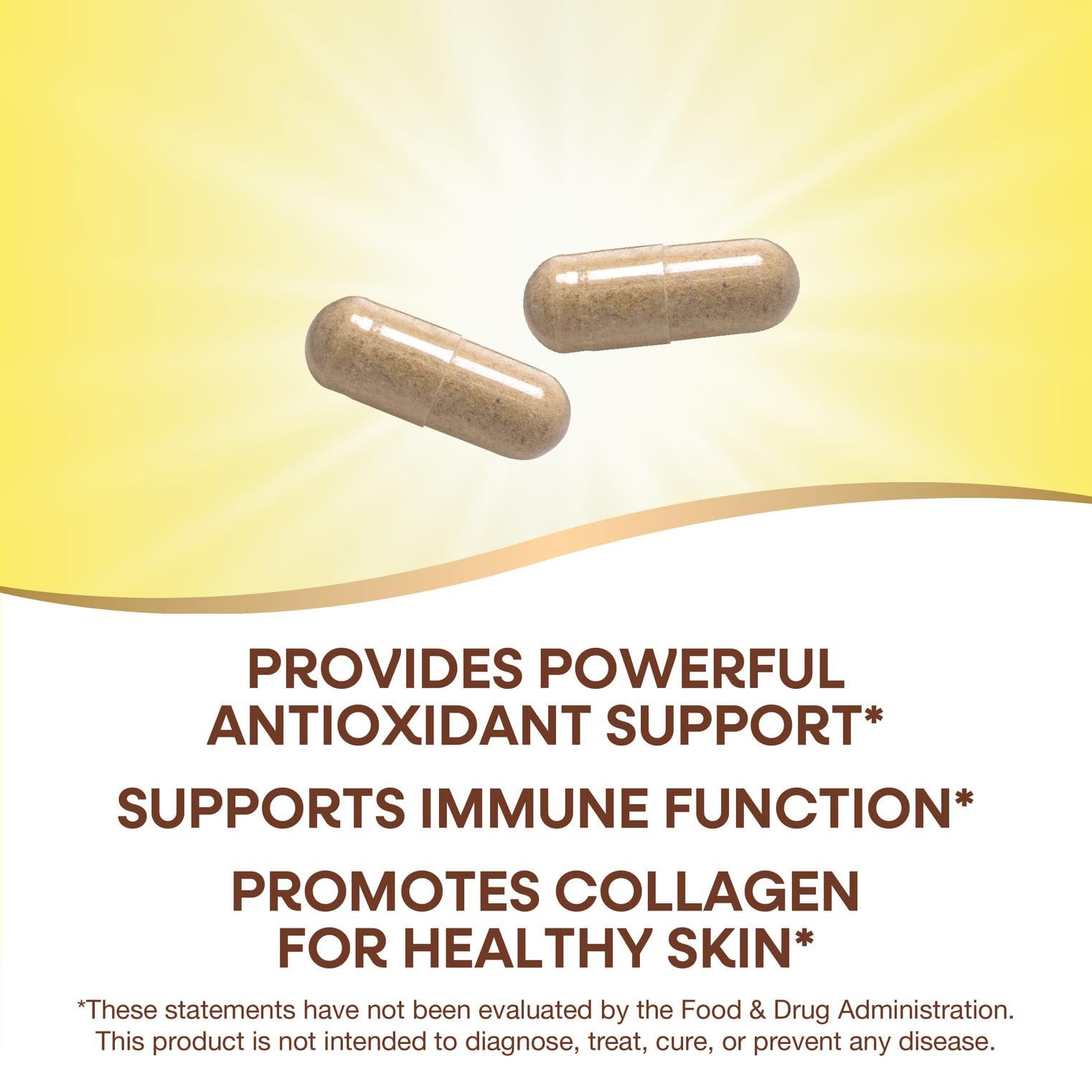 Nature's Way Vitamin C nutrition label details bioflavonoids content