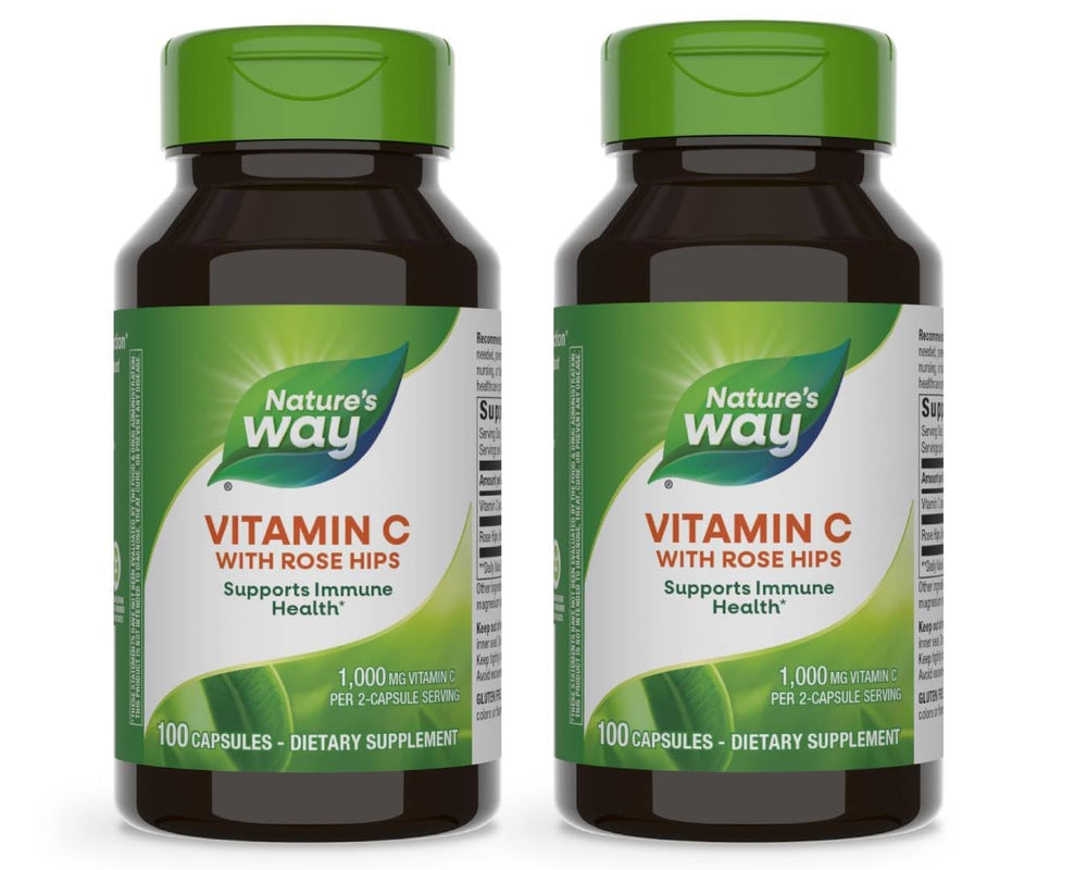 Nature's Way Vitamin C with Rose Hips bottle front showing immune support