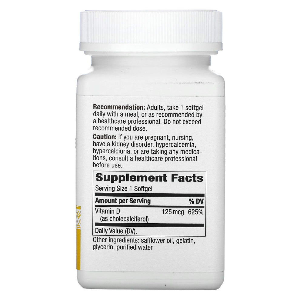Nature's Way Vitamin D3 Max softgel pour demonstrates easy daily intake.