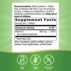 Gluten-free Nature's Way Vitamin E for heart, eye, and immune support