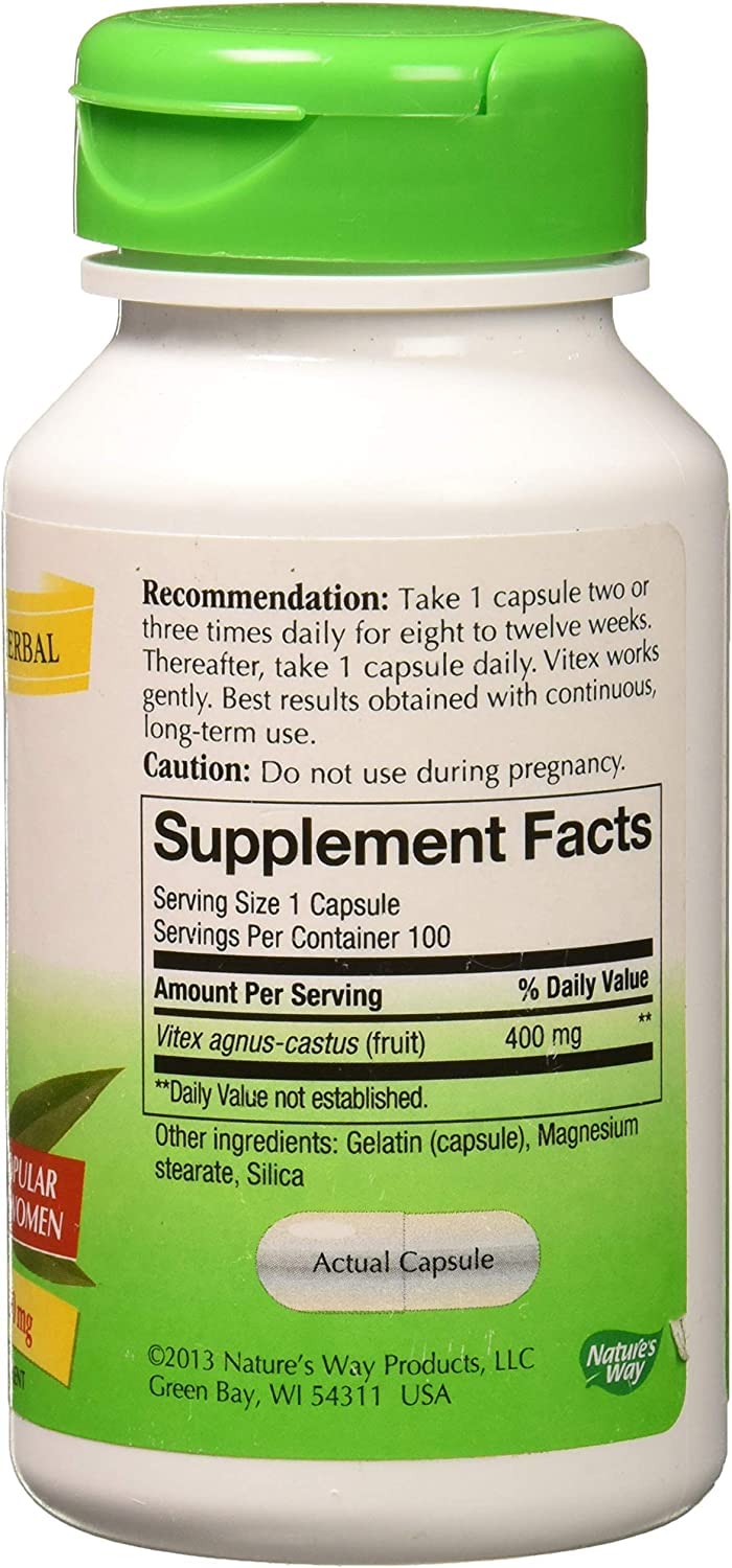 Nature's Way Vitex Fruit 400 mg capsules for daily use