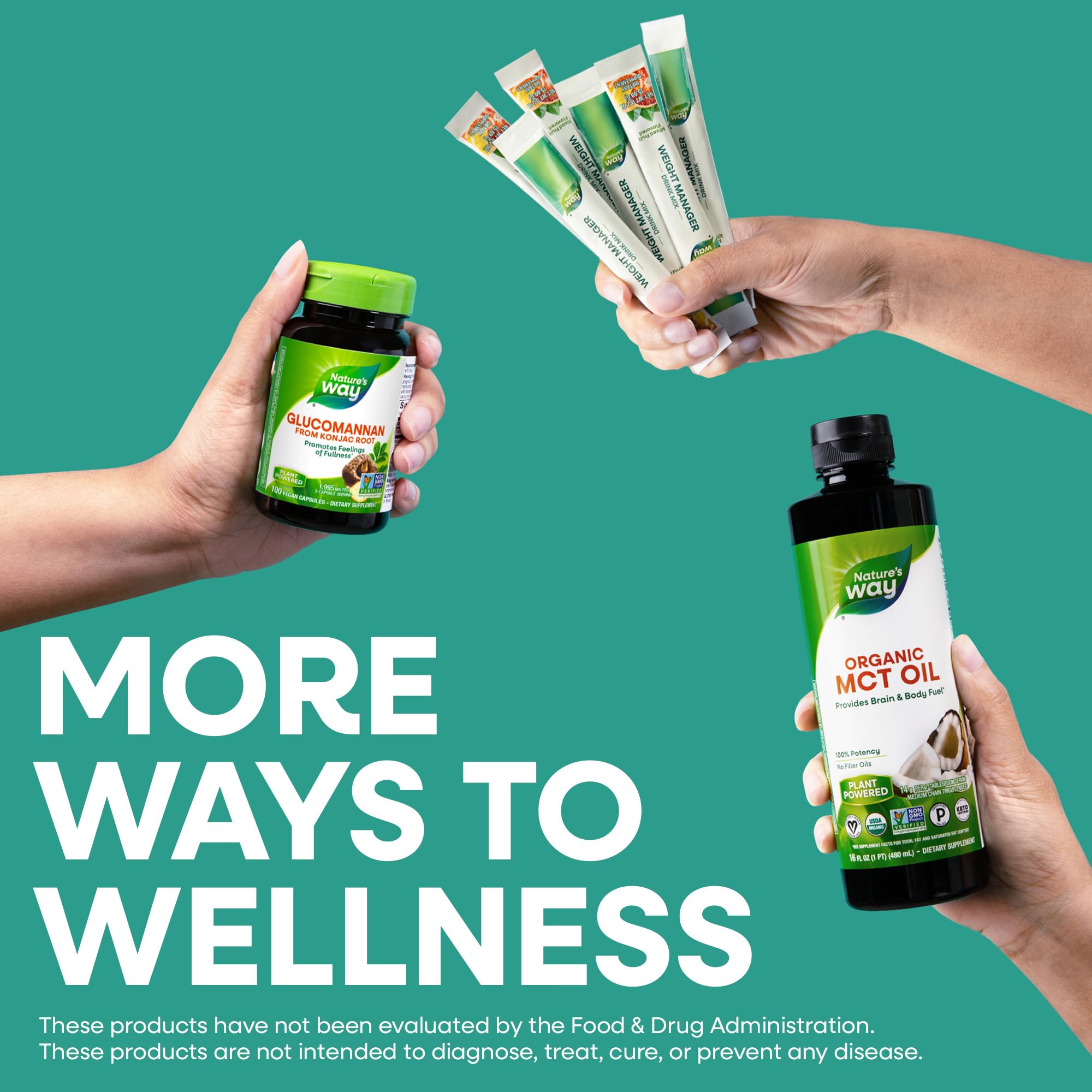 Nature's Way Weight Manager: mix one packet with water after meals.