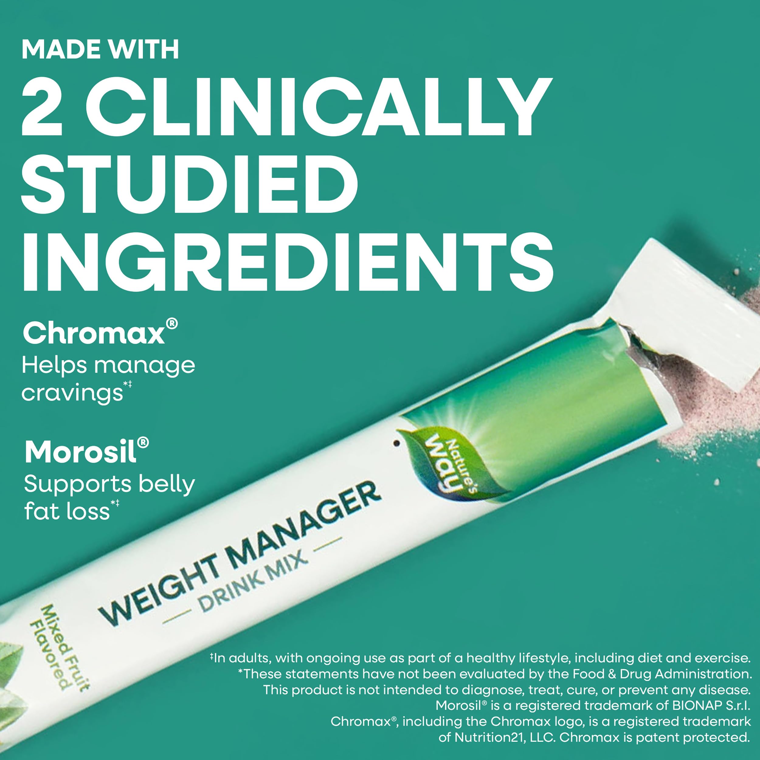 Nature's Way Weight Manager showcasing Chromax chromium picolinate ingredient.