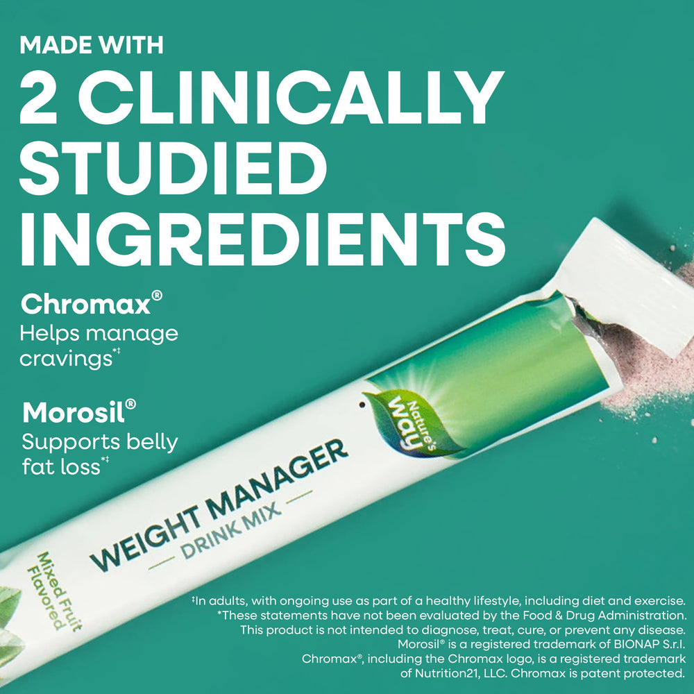 Nature's Way Weight Manager showcasing Chromax chromium picolinate ingredient.