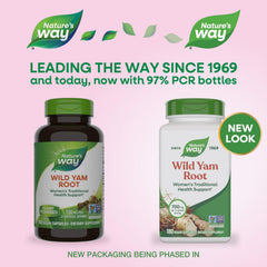 Nature's Way Wild Yam Root capsules shown for convenient daily wellness