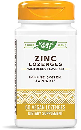 Nature's Way Zinc Natural Berry lozenges bottle with berry flavor for daily routine.