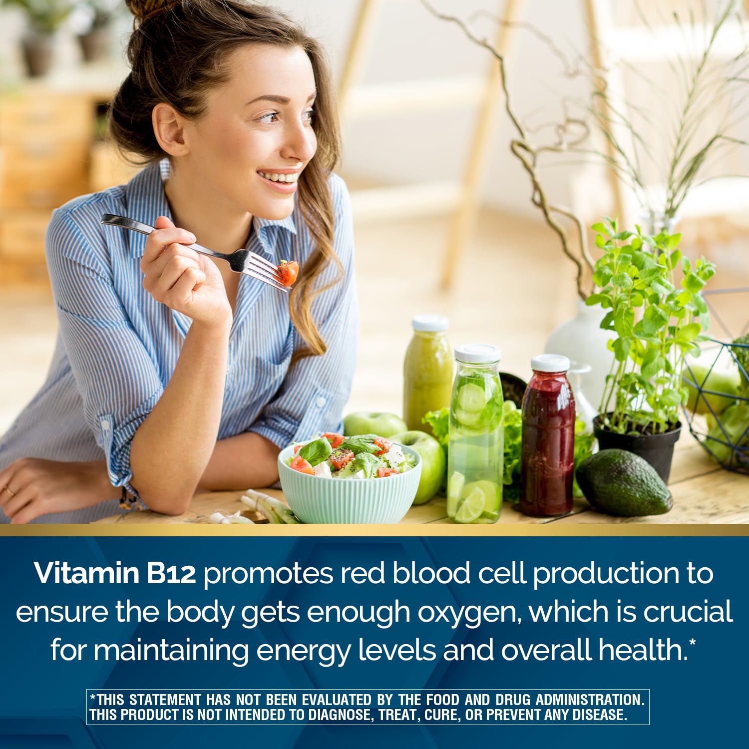Nature's Wonder B12 label closeup highlighting purity and quality standards