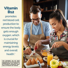 Nature's Wonder B12 timed-release bottle closeup with dosage information