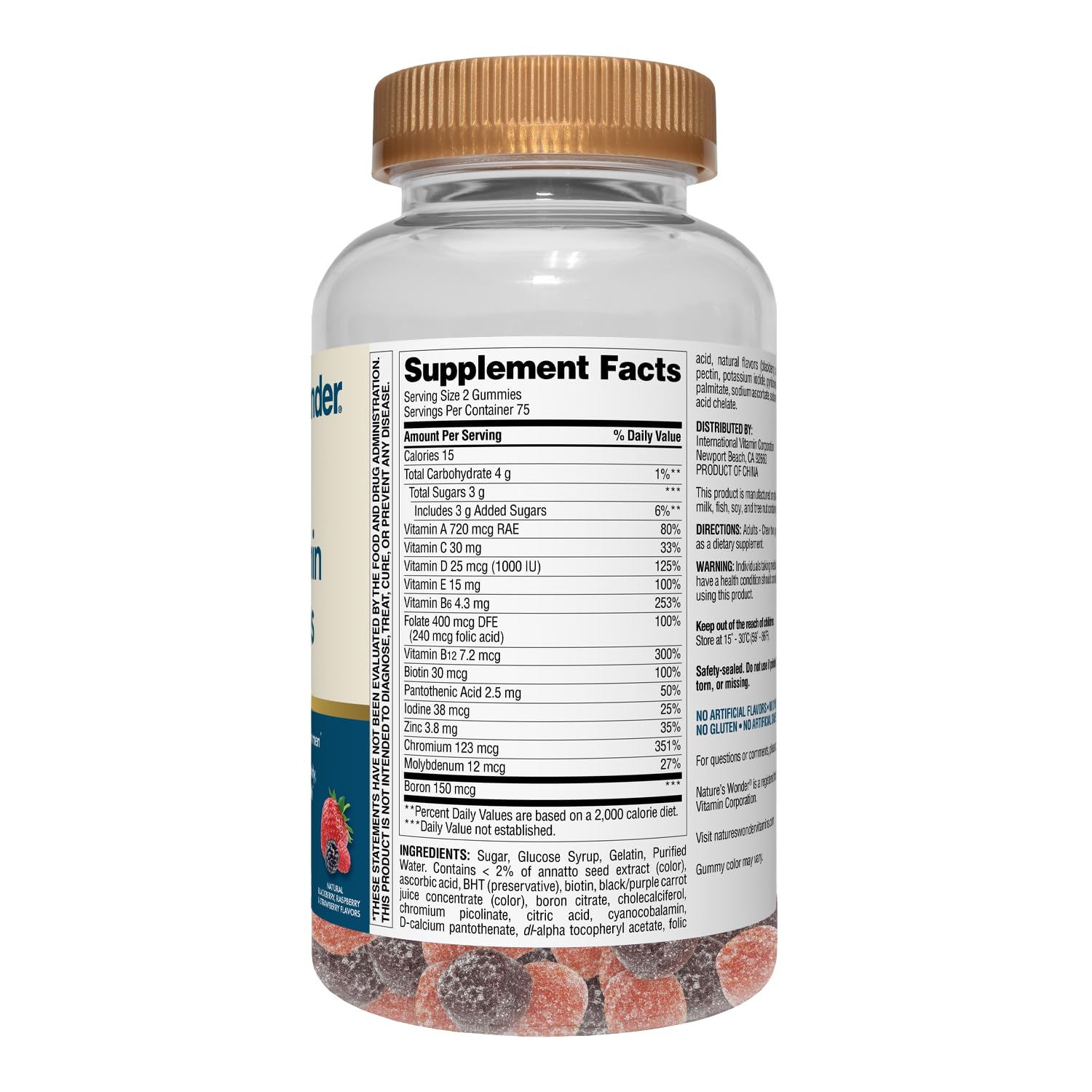 Nature's Wonder 75-day supply with 150 gummies for sustained daily energy.