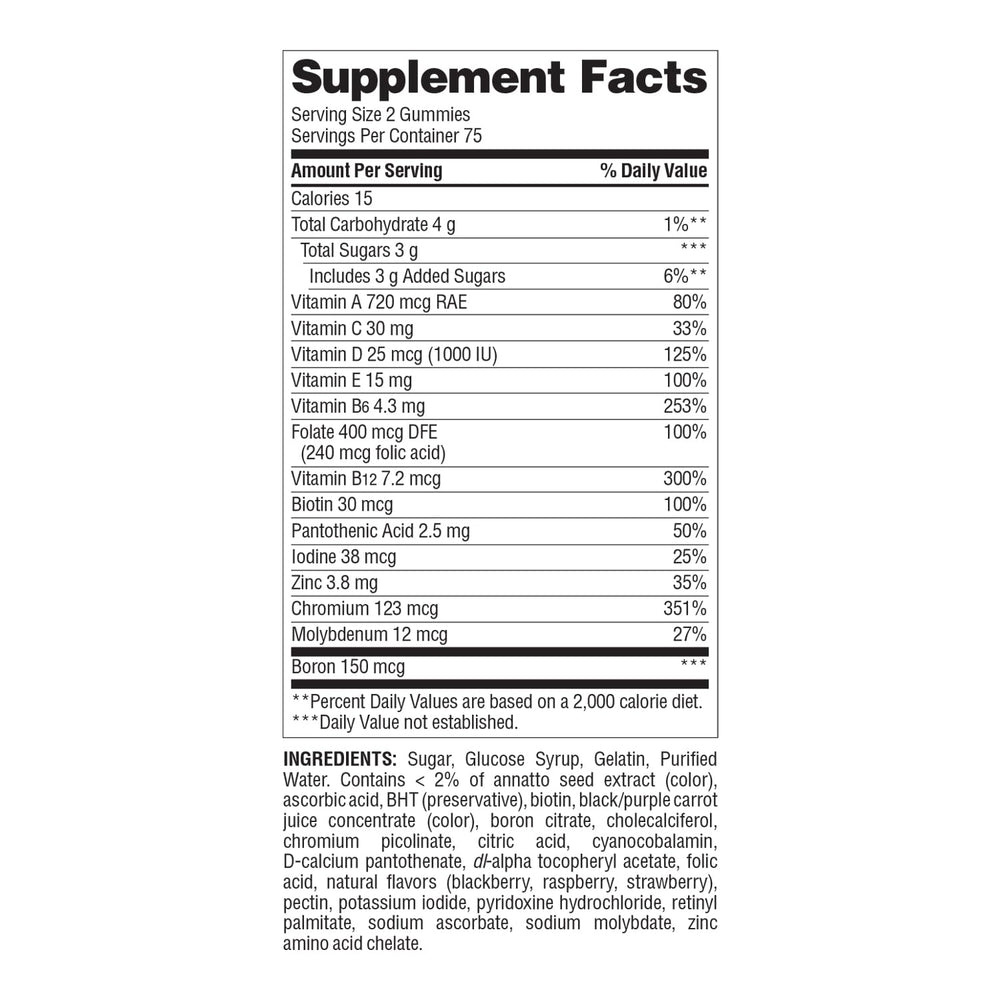 Nature's Wonder packaging supports easy daily routine with convenient gummies.