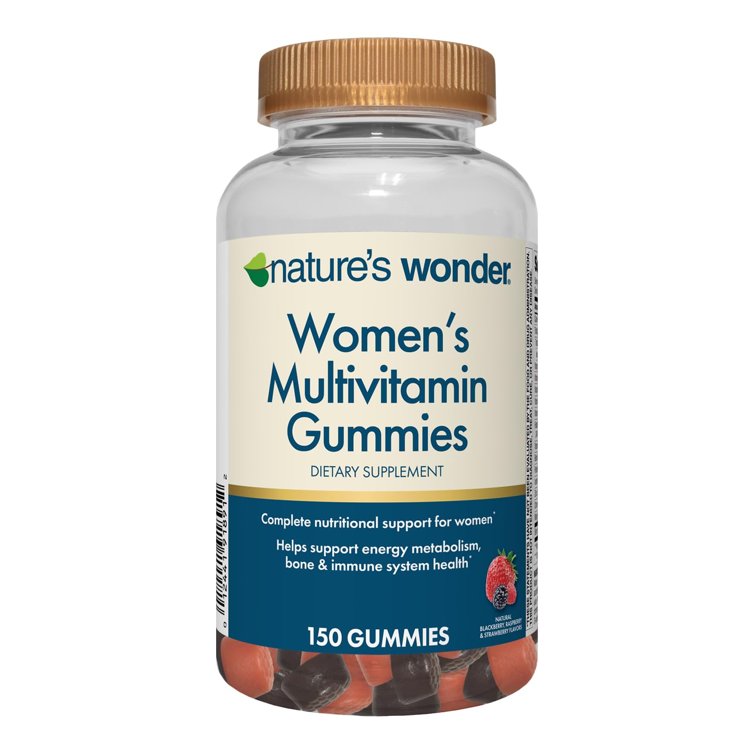 Nature's Wonder Women's Multivitamin Gummies bottle showing daily energy support