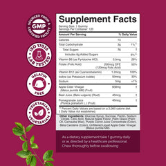 Natures Craft ACV gummies bottle side showing label for immune-friendly nutrients