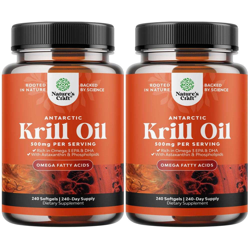 Natures Craft Antarctic Krill Oil bottle for daily omega-3 support.