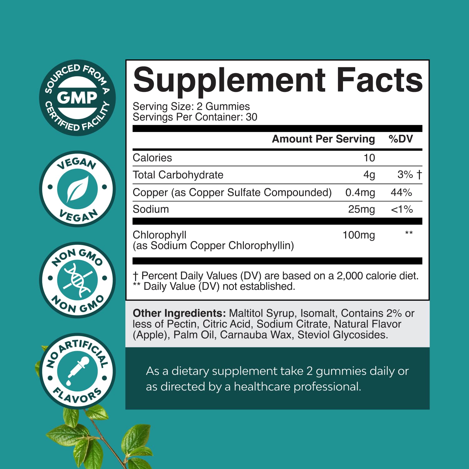 Natures Craft Chlorophyll Gummies close-up highlights vibrant color and chewable ease.