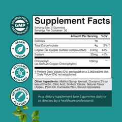 Natures Craft Chlorophyll Gummies close-up highlights vibrant color and chewable ease.