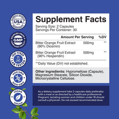 Natures Craft Diosmin Hesperidin capsules closeup highlights potent 1000mg complex