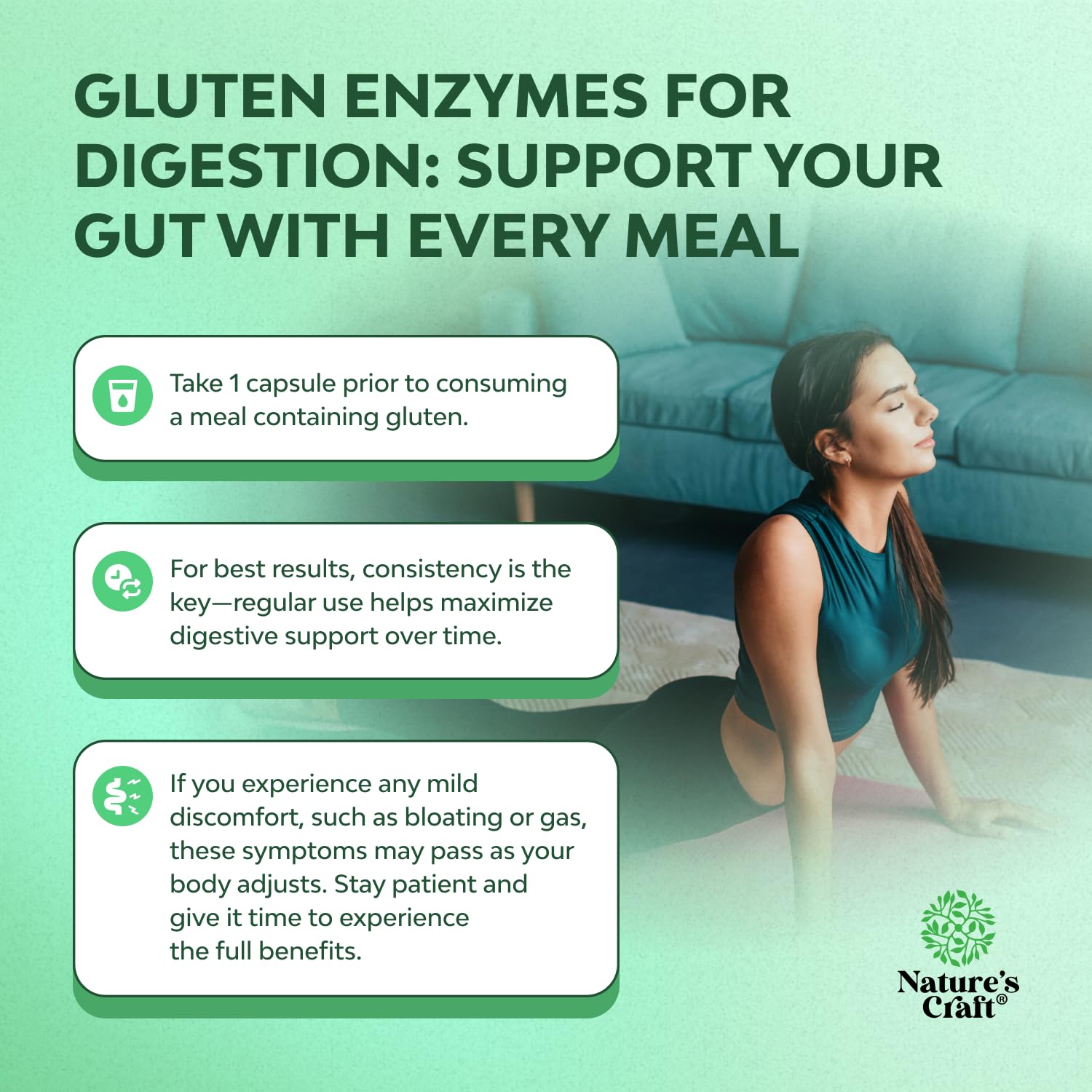 Nature's Craft label illustrates broad enzyme mix supporting multiple macronutrients