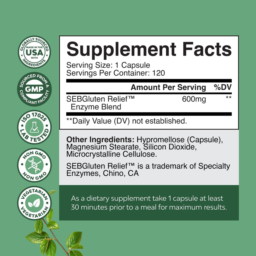 Nature's Craft enzyme tablets close-up highlighting DPP-IV blend for gluten and dairy digestion