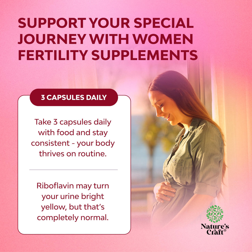 Natures Craft Fertility capsules closeup for easy daily intake