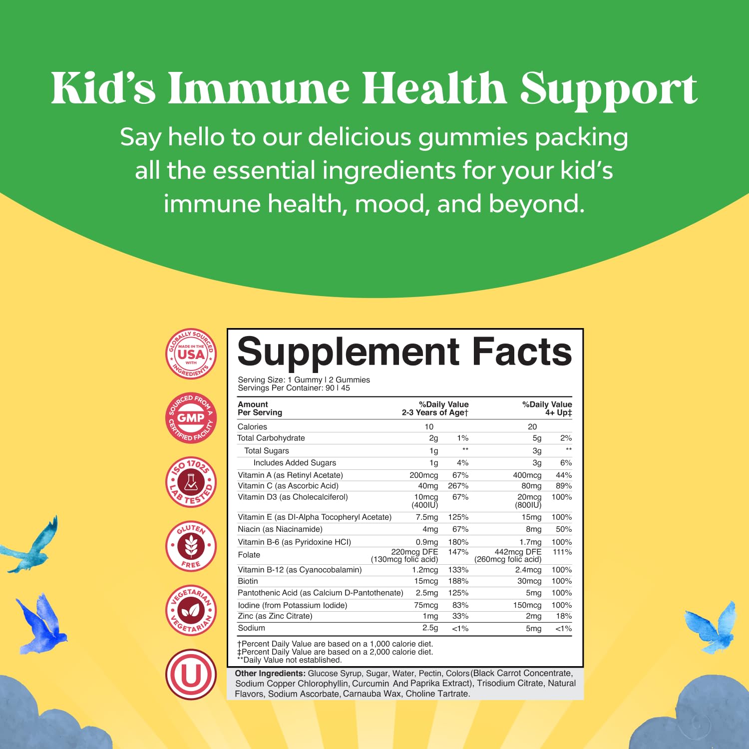 Natures Craft Kids Multivitamin Gummies close-up showing colorful, kid-friendly nutrition