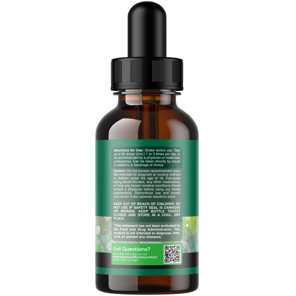 Natures Craft Drops pour action highlights quick intake and simple dosing.