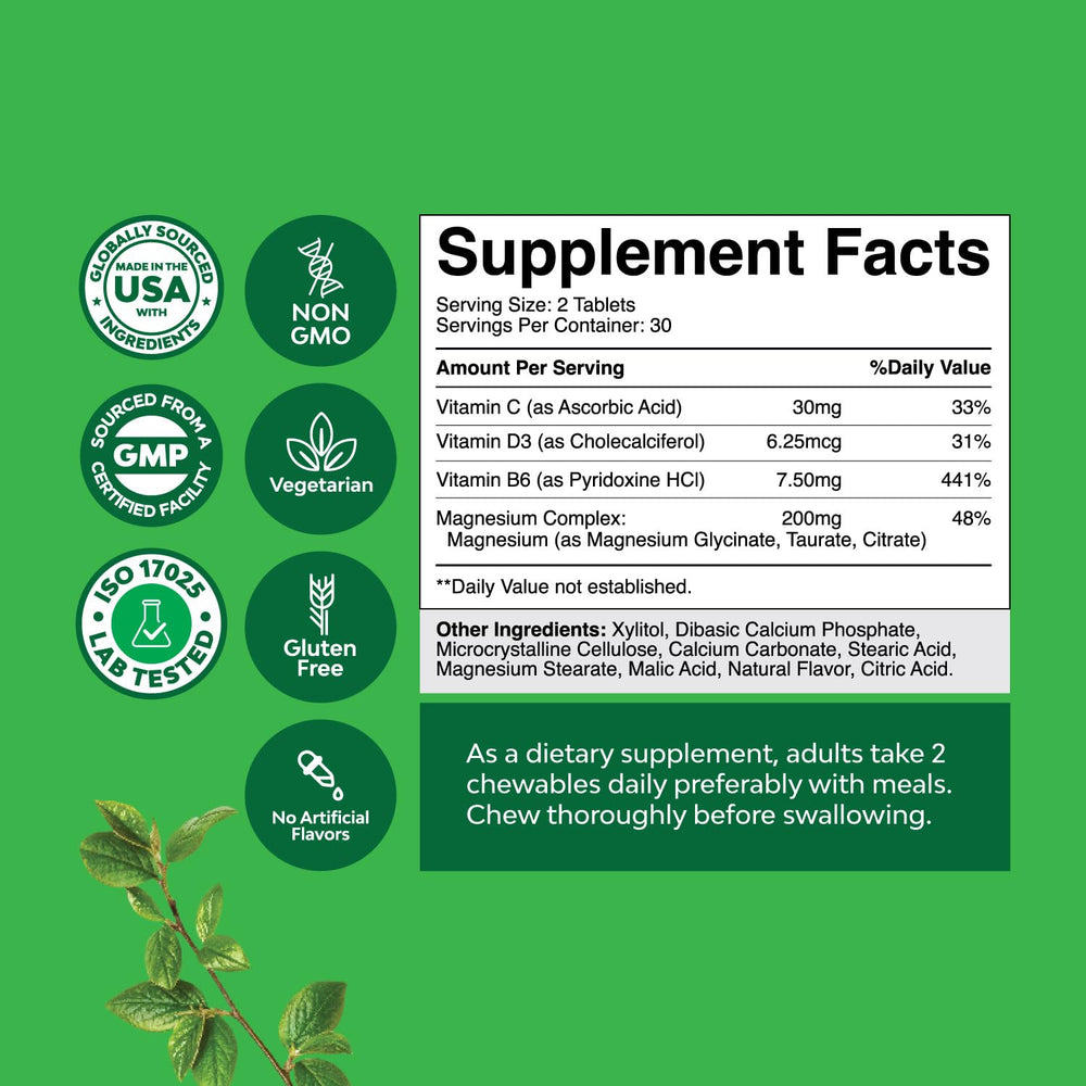 Nature's Craft magnesium chewable close-up shows smooth texture for easy chewing.