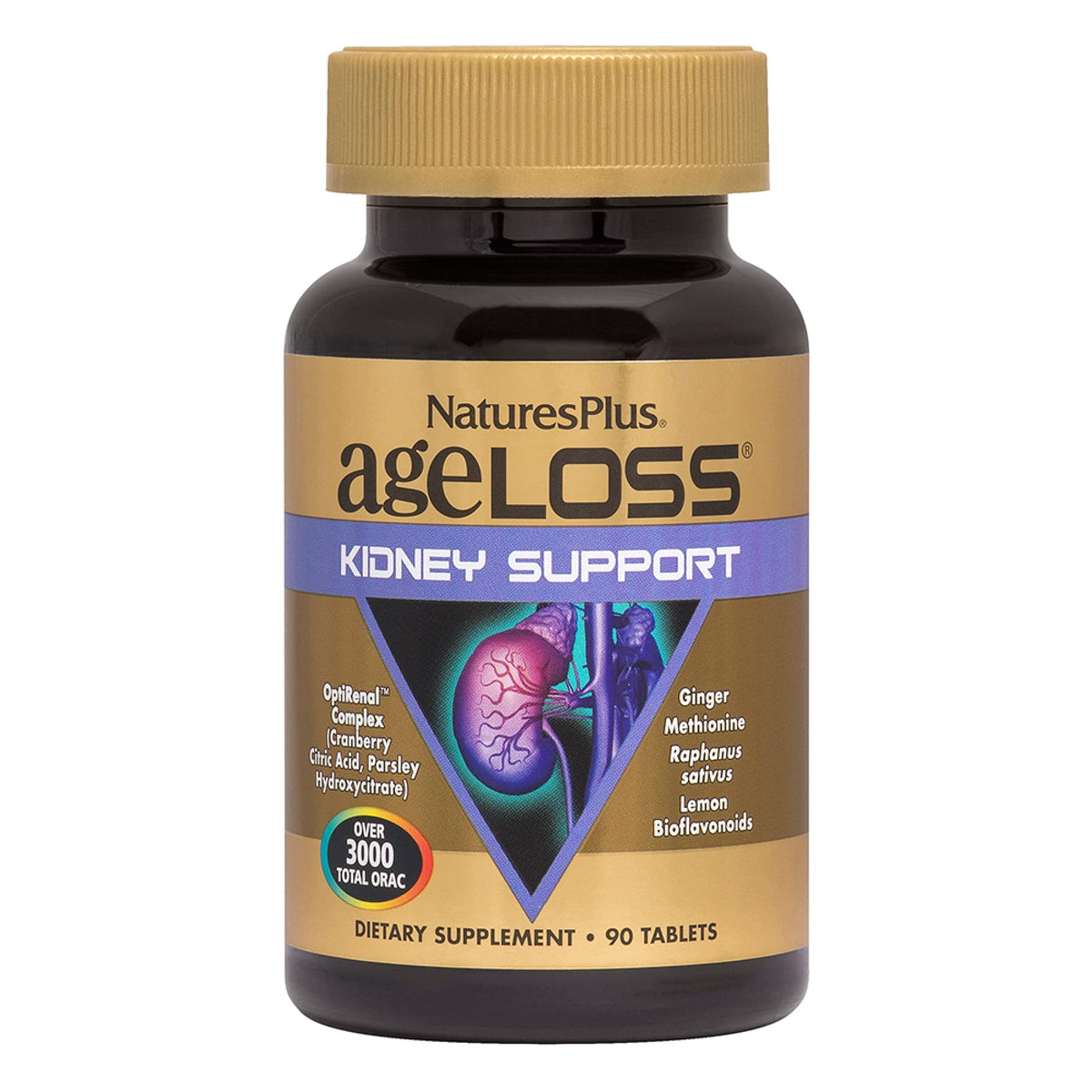 NaturesPlus AgeLoss kidney support bottle with capsules for daily kidney care