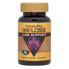 NaturesPlus AgeLoss Lung Support bottle for daily respiratory support.