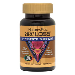 NaturesPlus AgeLoss Prostate Support bottle front; may support urinary comfort.