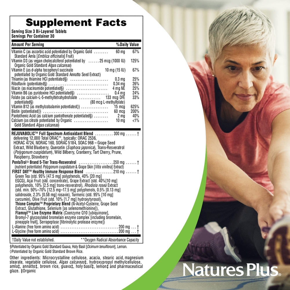 AgeLoss REJUVABOLIC bottle pour showing convenient daily regimen.