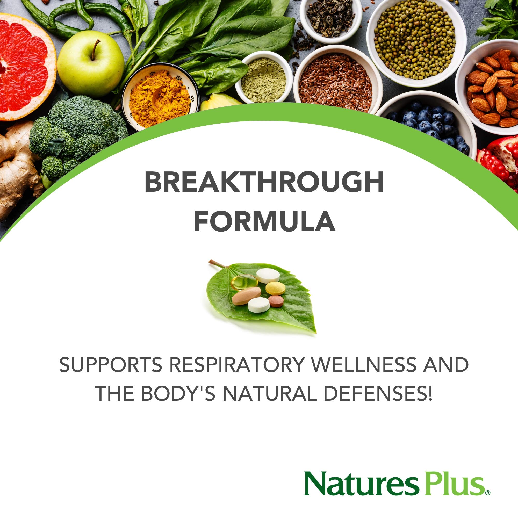 NaturesPlus Aller-7 Rx-Respiration label close-up showing the seven-herb blend.